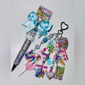Candyland Bag Charm & Pen Set